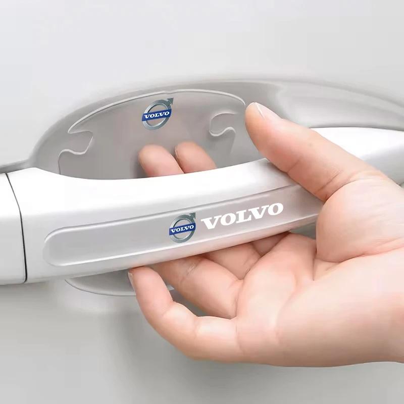 4Pcs Volvo Car Door Handle & Bowl Anti-scratch Sticker Anti-collision Protector Strip For XC40 XC60 XC90 S60 S90 Auto Accessory