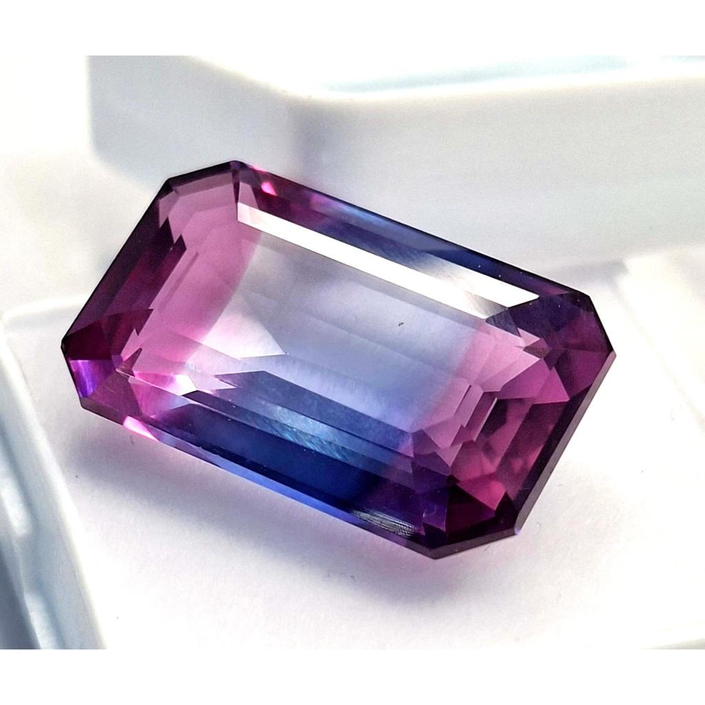 Bi-Color Tourmaline 23-25 Ct Emerald Cut Beautiful Certified Loose Gemstone