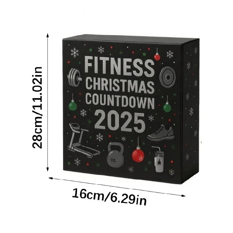 Contemporary Workout Themed Holiday Calendar Clear Acrylic Storage Container For Festival Fitness Surprises