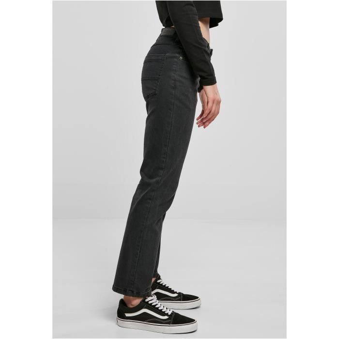 Jeans Droit Femme - Urban Classics - Taille Haute - Noir - Confortable - Style Tendance