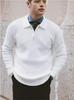 Men's British Style Slim Fit Half-Zip Pullover Sweater - High Neck, Lightly Mature, Gentlemanly Simple Knitwear for Spring and Autumn.