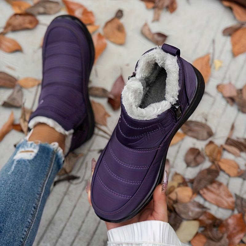 Zapatos de Algodón para Mujer en Invierno Gruesos y Cálidos Botas de Nieve Talla Grande para Mujer con Botines Cortos de Felpa y Cálidos