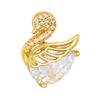 18K Gold Plated Swan Pendant Necklace & Earring Set with Micro-inlaid Zircon for Women