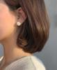 Oar [Silver 925] Ritz Flower Pearl Earrings