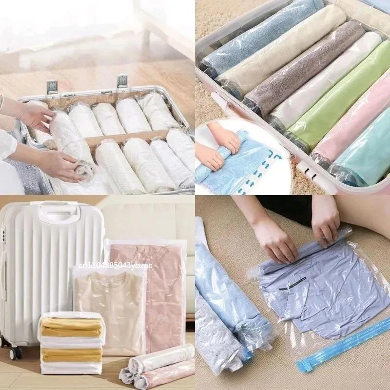 1-5pc Vacuum Compression Bag Hand-Rolled Clothes Quilt Hand-Rolled Storage Bag Sealed Bag Artifact Business Trip Air-Free Travel