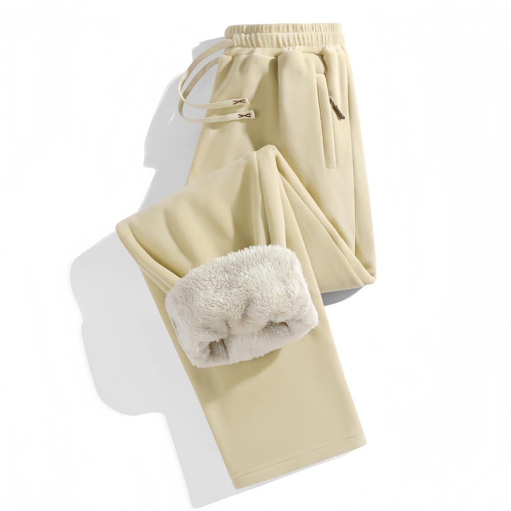 Winter & Autumn Fleece Zipper Pants: Plus Size, Thickened Velvet, Loose Sport Style for Couples