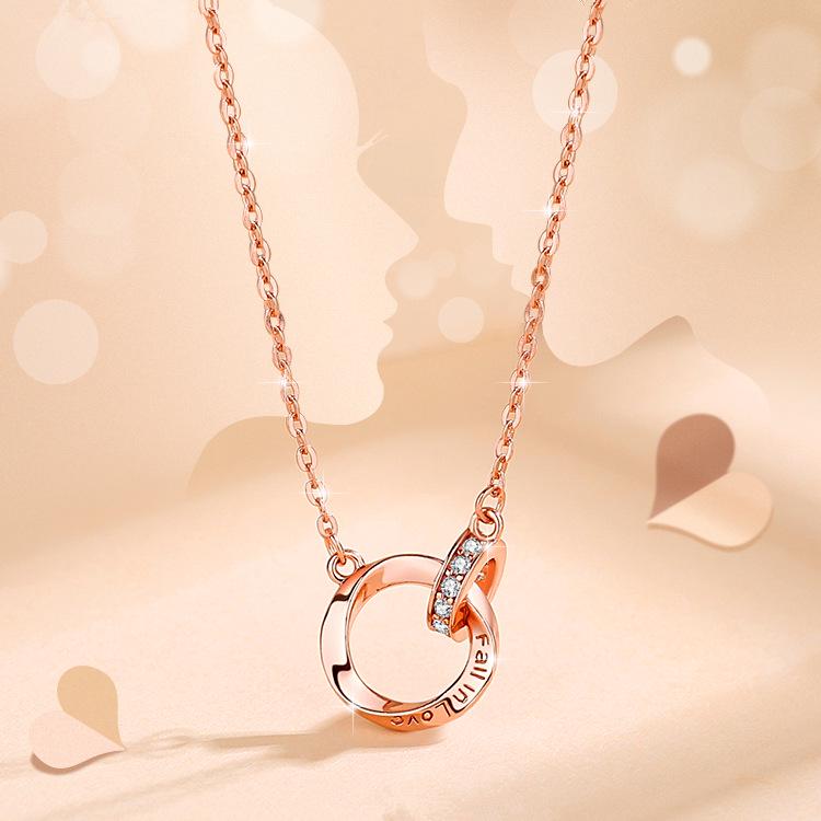 Korean Möbius Ring Necklace - Women's Summer Light Luxury 2022, Niche Design Clavicle Chain.