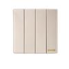SHARE High Quality Big Button Gold Color 4 Gang 1 Way Wall Socket Switch Fire-Resistance PC Panel 15-Year Warranty 250V 16A