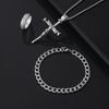 Nail Cross Necklace & Bracelet Set: Creative Hip-Hop Jewelry