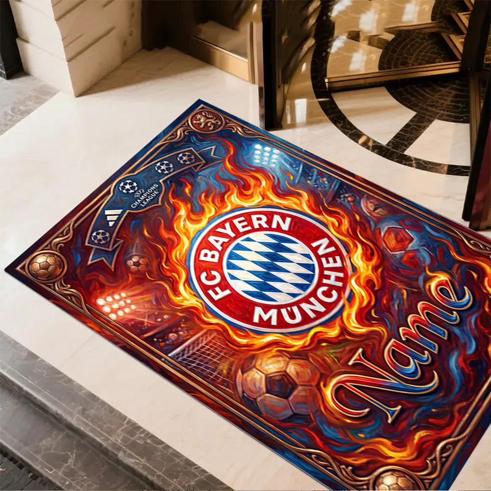 Bayern Munich Fire Art Floor Mat Perfect for Balcony Study room Kitchen Hallway Antislip Carpet Decorate Offices Spiritual Gift