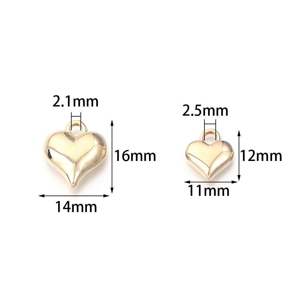 50pcs/lot Gold Color Heart shape Charms CCB Plastic Spacer Beads Pendant For Jewelry Making DIY Crafts Bracelet Earring Necklace