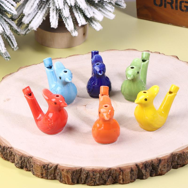 1/5Pcs Bird Whistle Water Musical Ceramic Set Colorful Animal Shape Early Learning Bath Noise Maker Party Favor