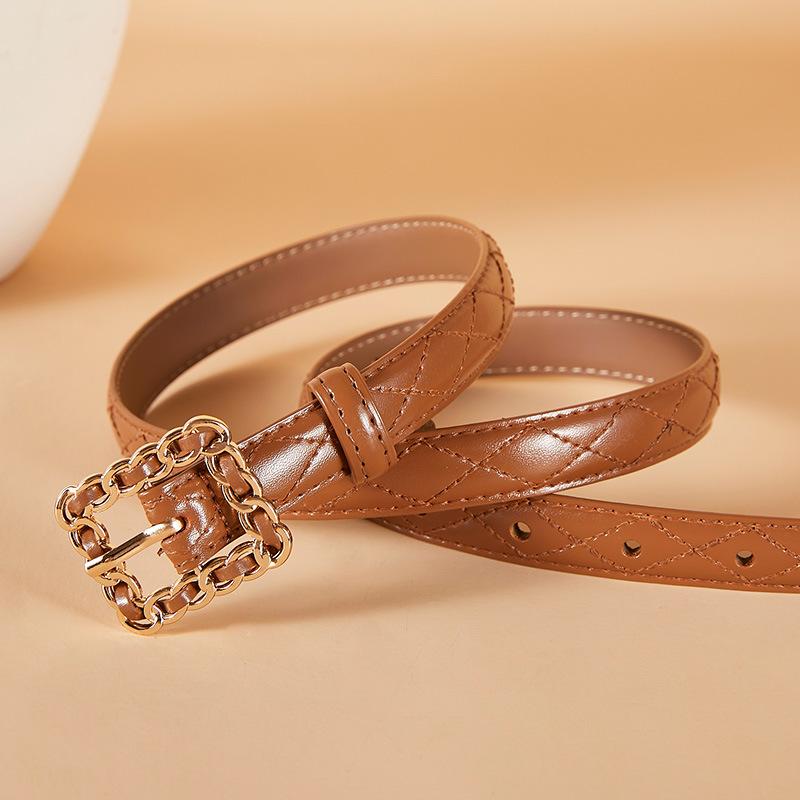 Women'S Belt Leather Fashion Pin Buckle Thin Belt Women'S Casual Decoration Women'S Belt 2.0Cm