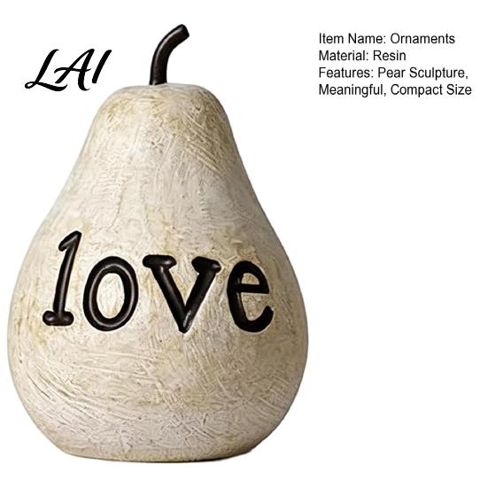 Heartfelt Family Keepsakes Love/You/Mom Pear Sculpture Decorative Resin Figurine Vintage Style Bedroom Tabletop Decorations Mother Birthday Ornament