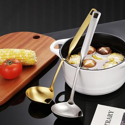 1Pc Stainless Steel Hangable Soup Fat Oil Separator Ladles Colander Skimmer Anti-scalding Spoon For Kitchen Accessories Tool
