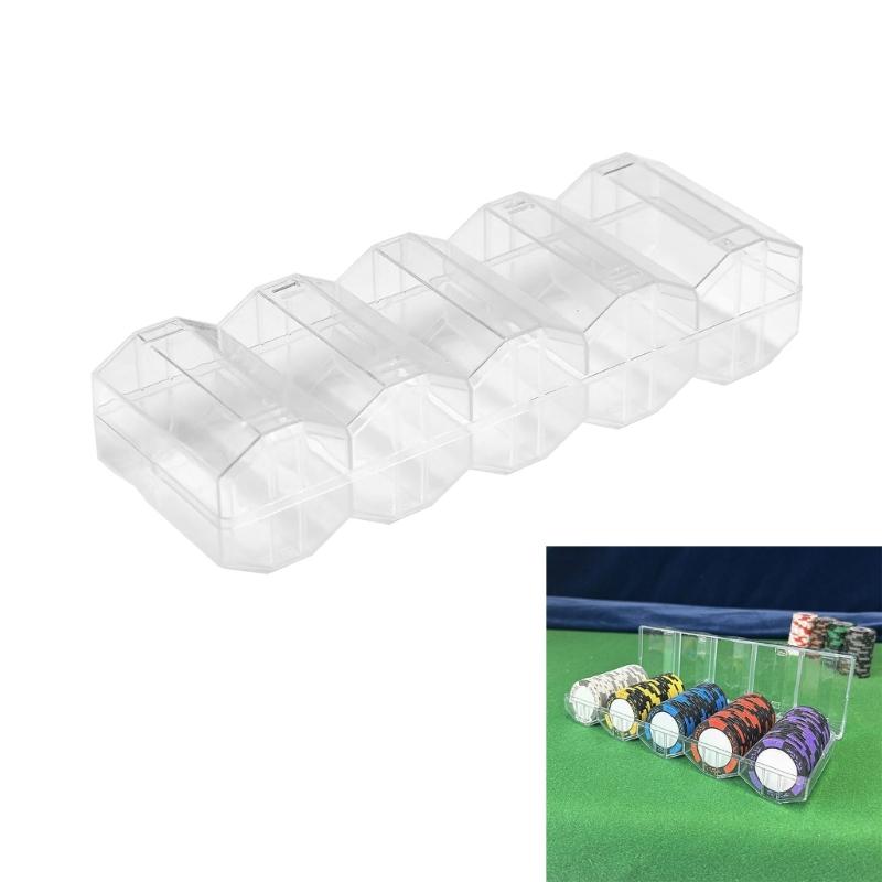 Pack of 4 Hexagonal Grid Chip H0lder Trays Acrylic 0rganizer for Poker Accessories