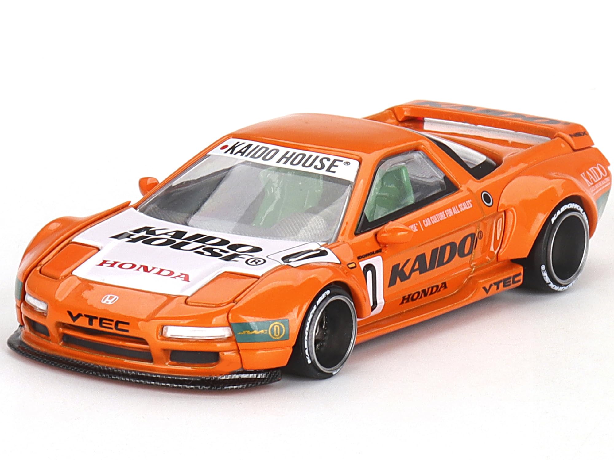 

NSX Kaido Racing V1 Orange with White Hood by Jun Kaido House Special Diecast Model Car by Mini GT KHMG119 (Designed Imai) 1/64 оранжевый