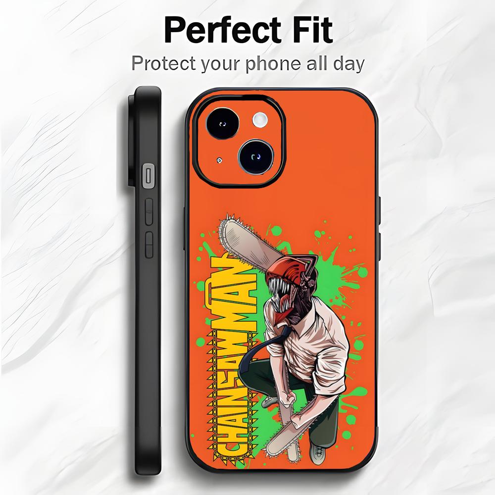 Classic Japanese Anime C-Chainsaw Man Phone Case Phone Case Soft Packaging Lightweight For iPhone17 16 15 14 13ProMax