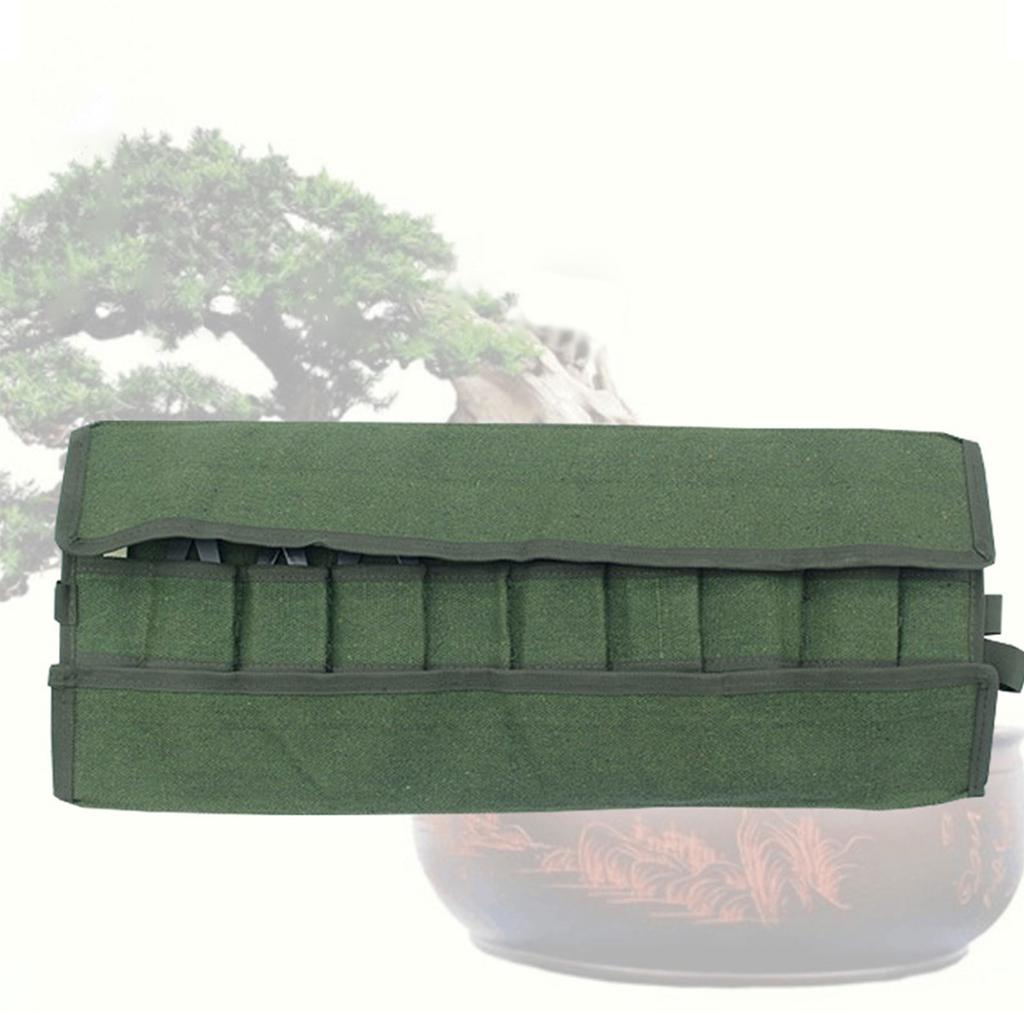 Upgraded Gardening Storage Bag Bonsai Tool Hardware Kit Organizer Army Green