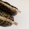 New Polyester Canvas Clutch Bag Large Capacity Zipper Closure Makeup Bag Leopard Print Portable Cosmetic Storage Pouch Women Use