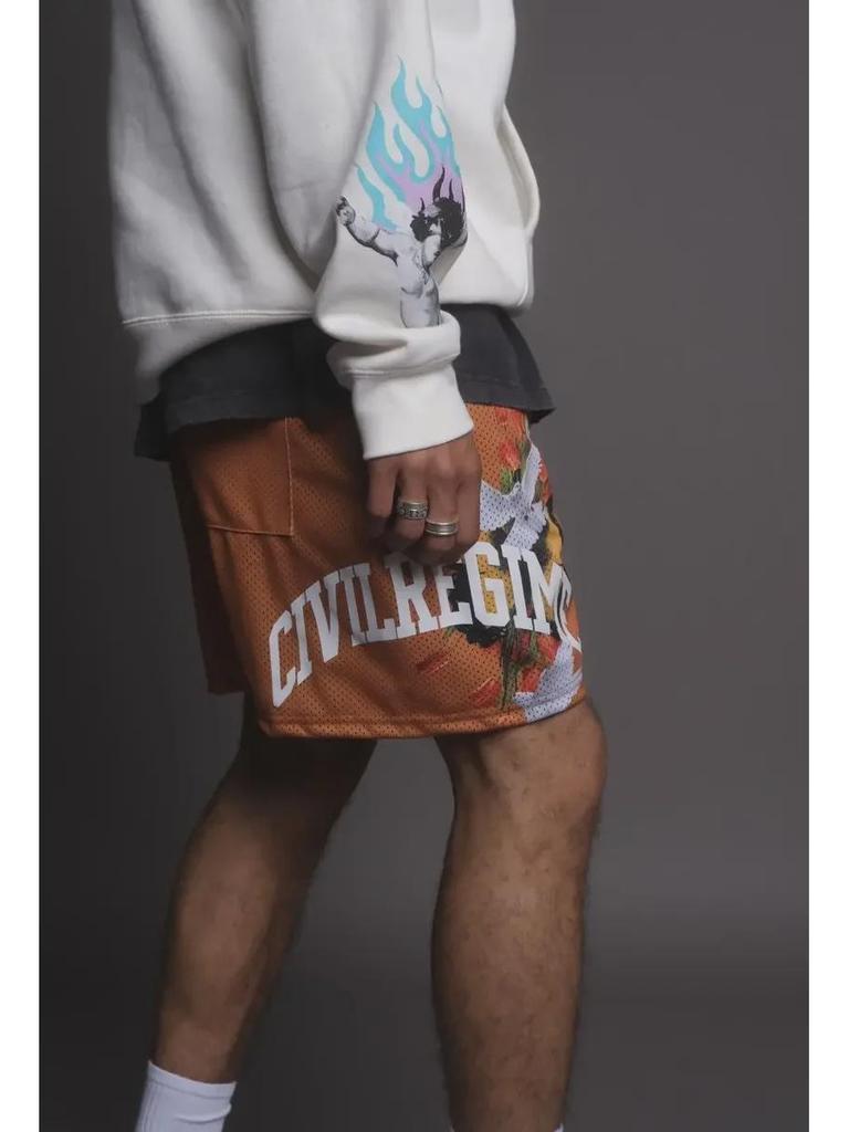 Locker geschnittene West Coast Hip-Hop-Basketballshorts für Herren