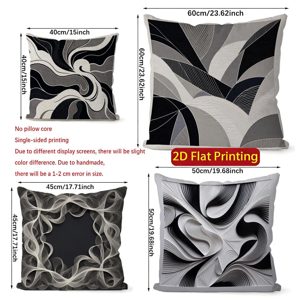 2D Modern Abstract Pattern Digital Print Pillowcases Pattern Cushion Cover Suitable For Sofa Bedroom Car Pillow Cover