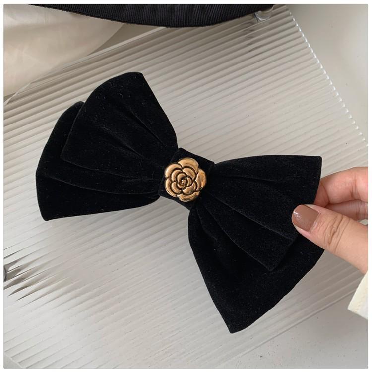 Korean Summer Satin Bow Hair Clip – Large Ribbon Top Clip for Women