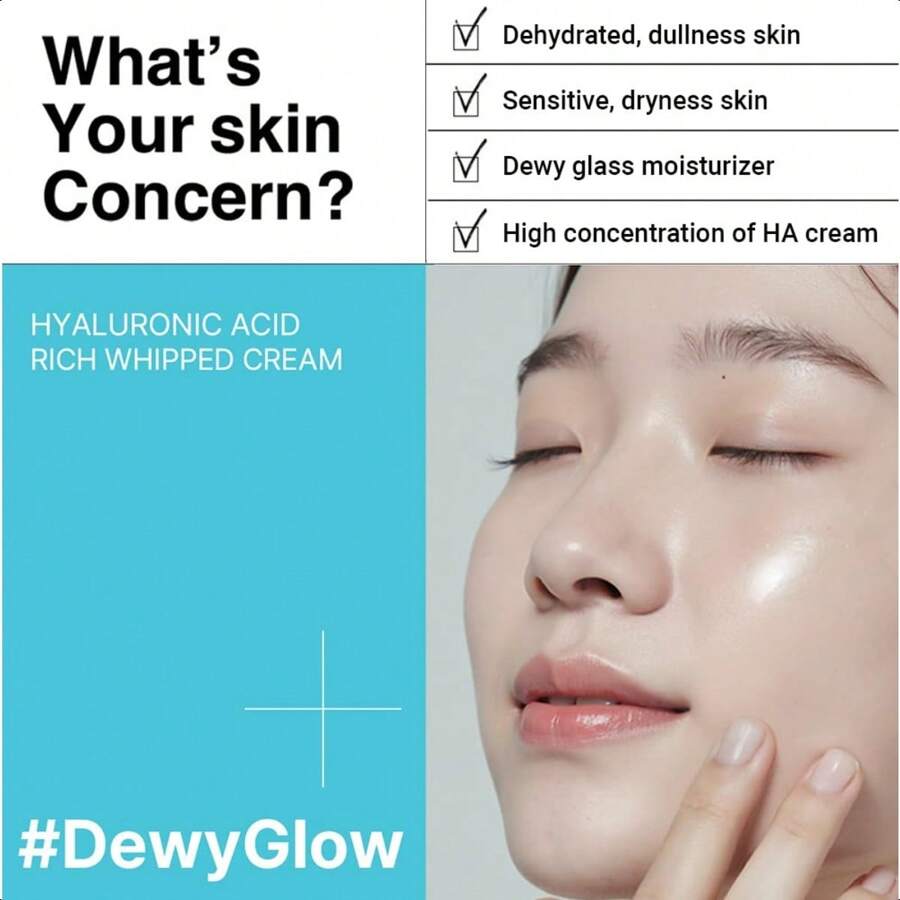 Heimish RX Bogaty w kwas hialuronowy Krem biczowany 50ml-Głęboko nawilżający dla skóry wrażliwej i suchej, Krem do twarzy na co dzień, Lekki, Z kwasem hialuronowym