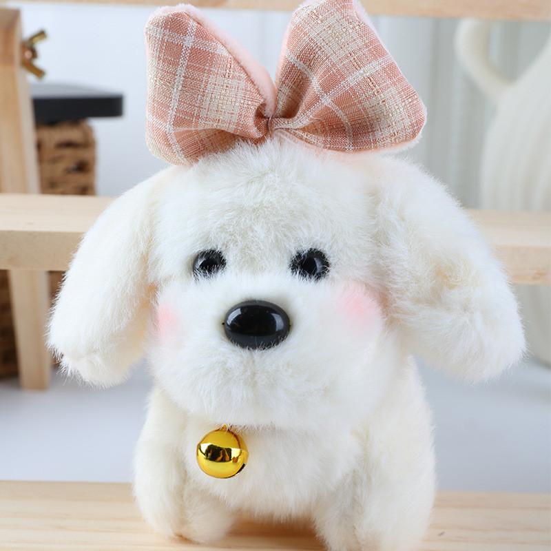 Bow Dog Bell Cute Plush Doll Keychain For Bag Decoration And Gift Collectors