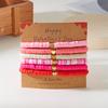 Sweet Valentine Heart Bracelets Set for Women Delicate Colorful Heart Clay Beaded Stackable Bracelet Friendship Jewelry Gift