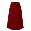 Damen Langer Metallisch Silberner Maxi Plisseerock Midirock Hohe Taille Elastizität Lässiger Partyrock