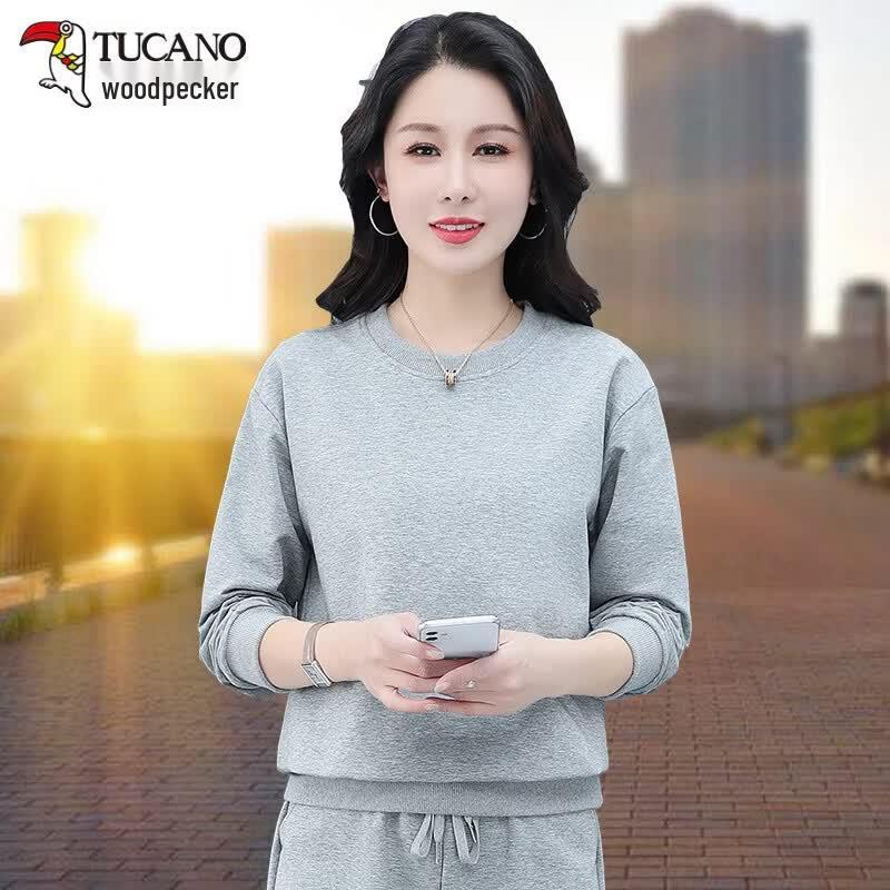 TUCANO Women's Casual Crew Neck Cotton Blend Sweatshirt