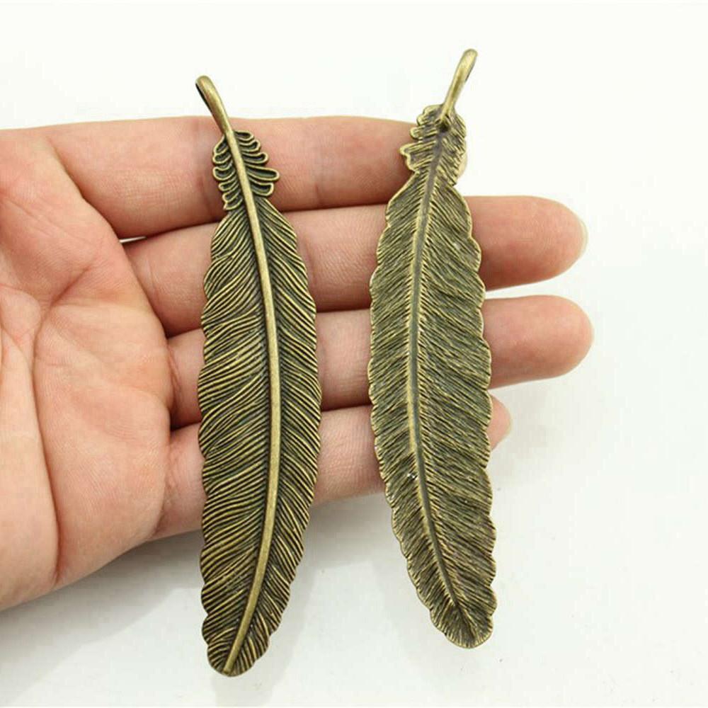 Feathers Leaf Nature Charm Antique Bronze Zinc Alloy Jewelry Making Supplies Bracelet Making Style Pendants