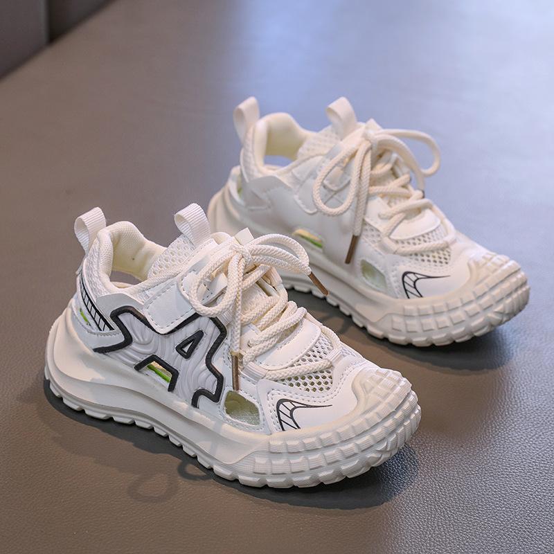 Medium and large girls mesh frame shoes non-slip tire sole sports shoes 2025 new breathable and lightweight casual running shoes