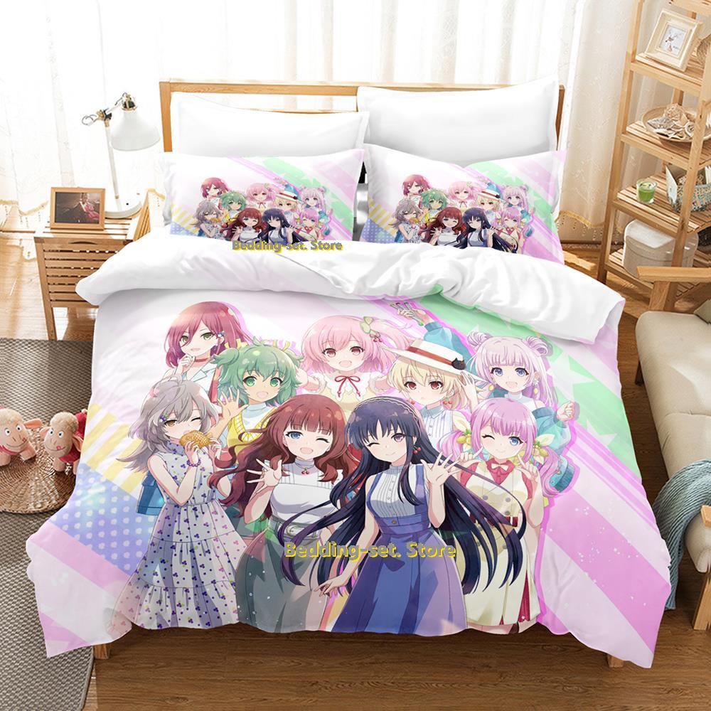 Assault Lily Bouquet Bedding Set Single Twin Full Queen King Size Bed Set Adult Kid Bedroom Three-Piece Suits Anime Bed Sheet Se