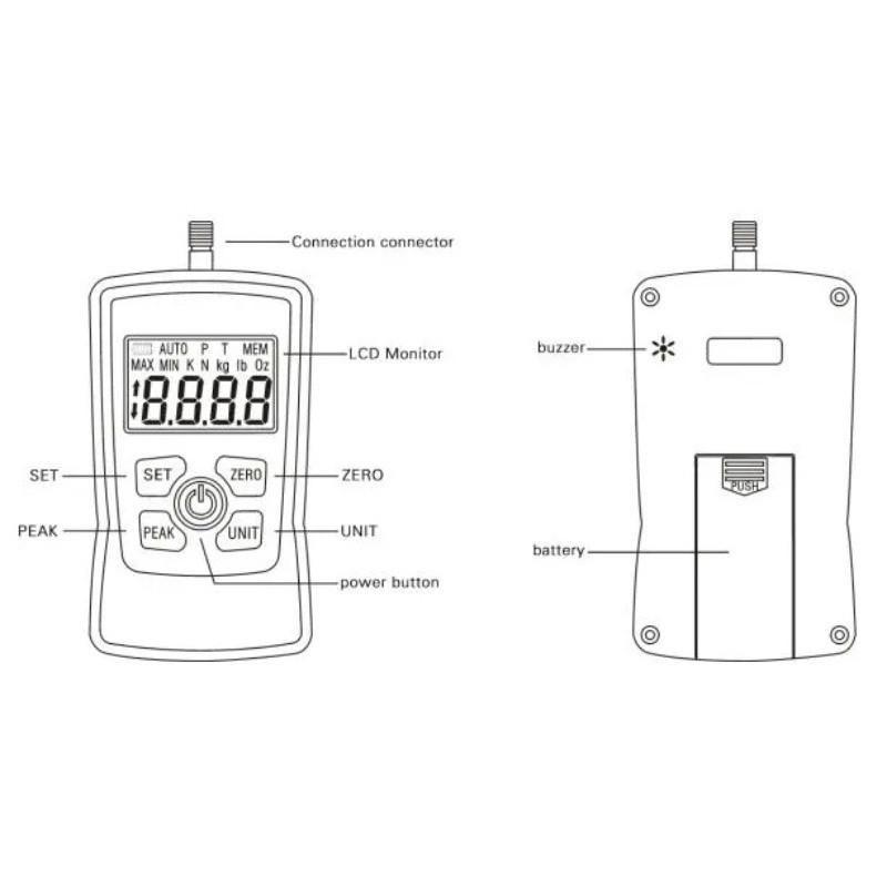 High Precision Force Gauge High Resolution Digital Display Push Pull Force Meter Small Portable Digital Dynamometer