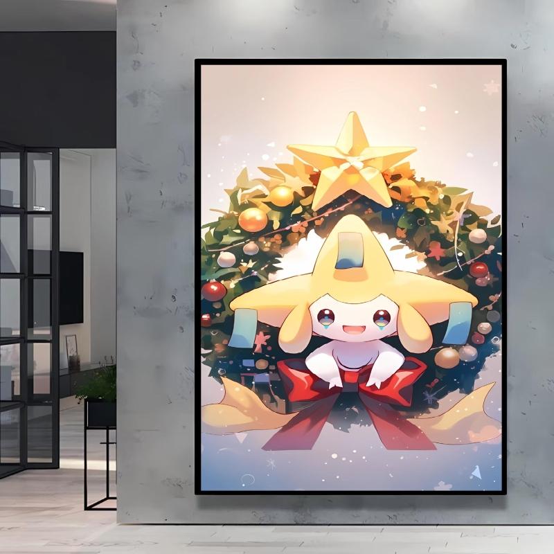 Canvas Wall Art Pokemon Pikachu Poster Prints Cute Cartoon Character Picture Classic Living Room Home Decoration Christmas Gift
