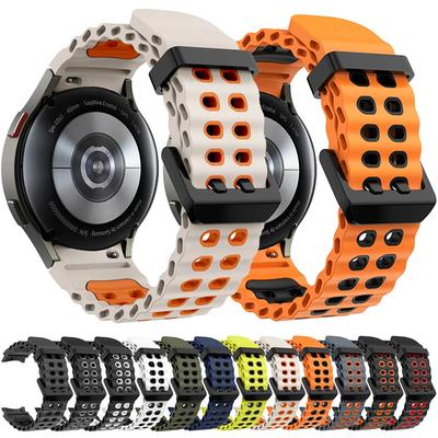 Silikonarmband für Samsung Galaxy Watch 7 6 5 44mm 40mm Sportlich atmungsaktiv Ersatz-Armband Uhr 4 6 classic 47mm 46mm 43mm