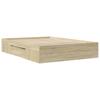 Bed Frame without Mattress Sonoma Oak Finish 140 x 200 cm Engineered Wood