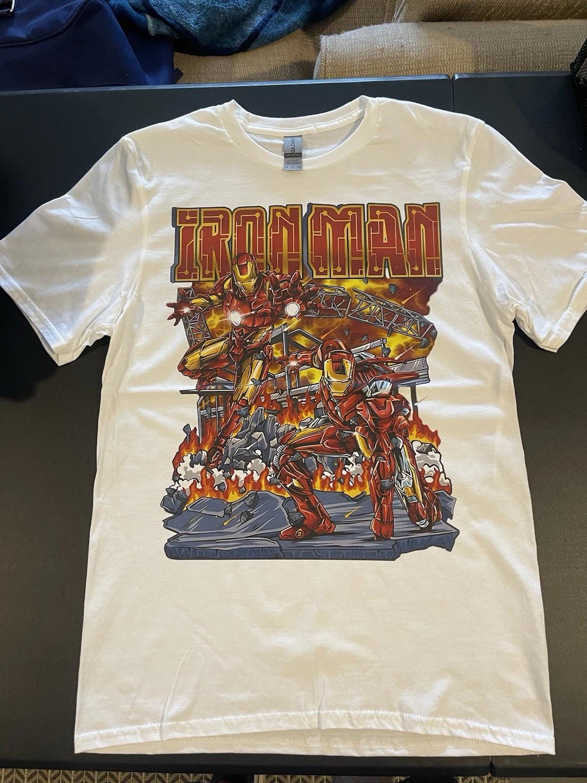 Iron Man Graphic T Shirt Marvel Comics Superhero Size Small Tony Stark L