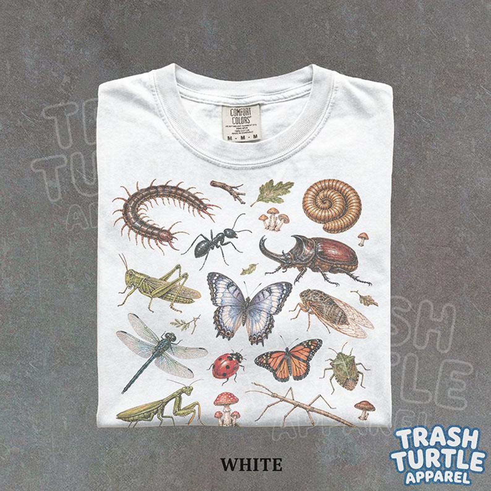 Bugs Shirt Retro Insect Lover TShirt Centipede Ant Mantis TShirt Tattoo Style T-shirt Vintage Entomology 90s Tee S