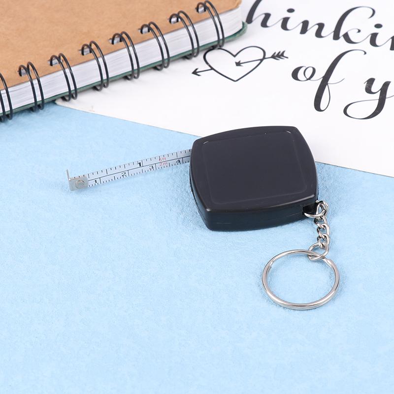 Square 2M Tape Measure Retractable Gift Small Steel Portable Ruler Key Chain
