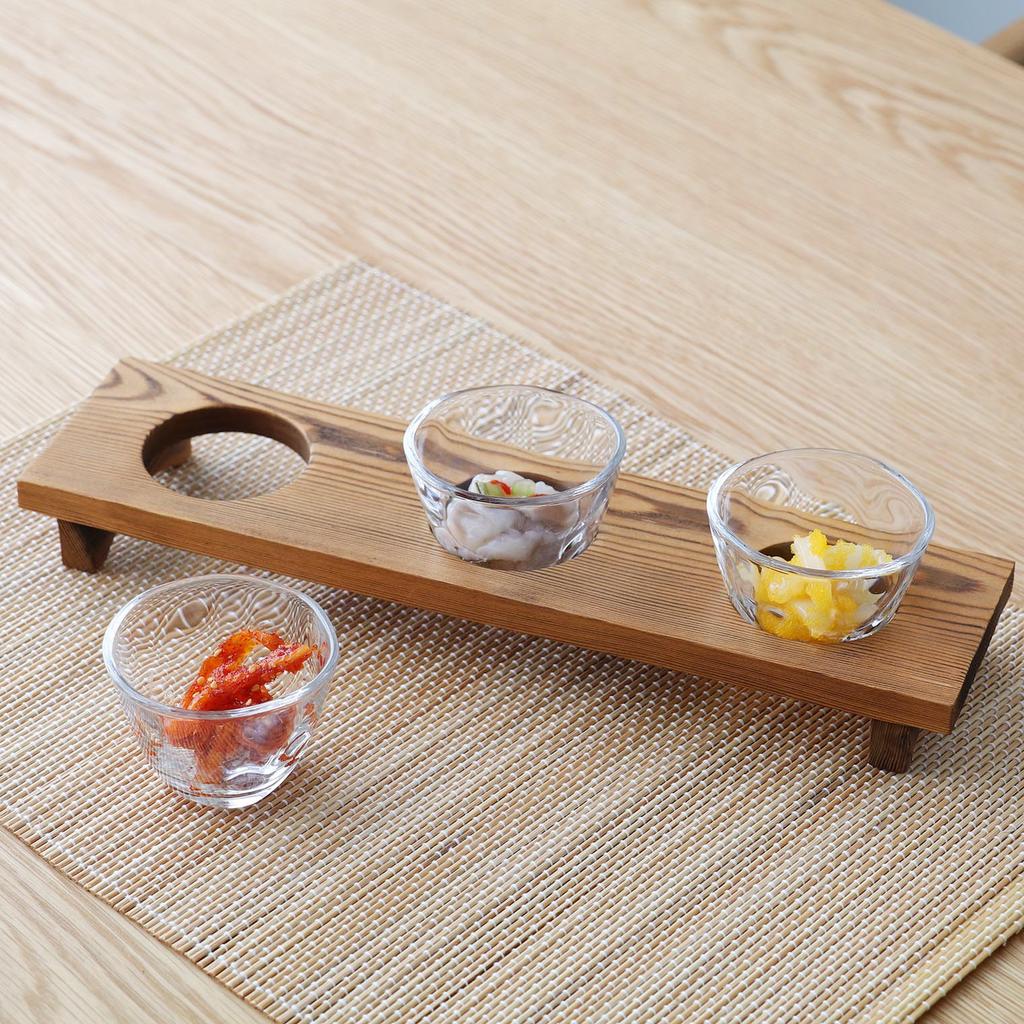 ADERIA Hand-Bound Three-Flavor Sake Cup Set with Wooden Stand, 90ml, Gift Box Included, Made in Japan, Dishwasher Safe, Sake Cup, Glassware, Cold Sake