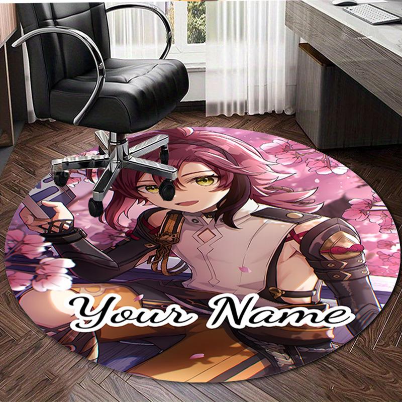 Personalized Genshin Impact Round Chair Office Rug - Perfect for Mat, Office Chair & More - Ideal Gift for Birthdays and Holidays