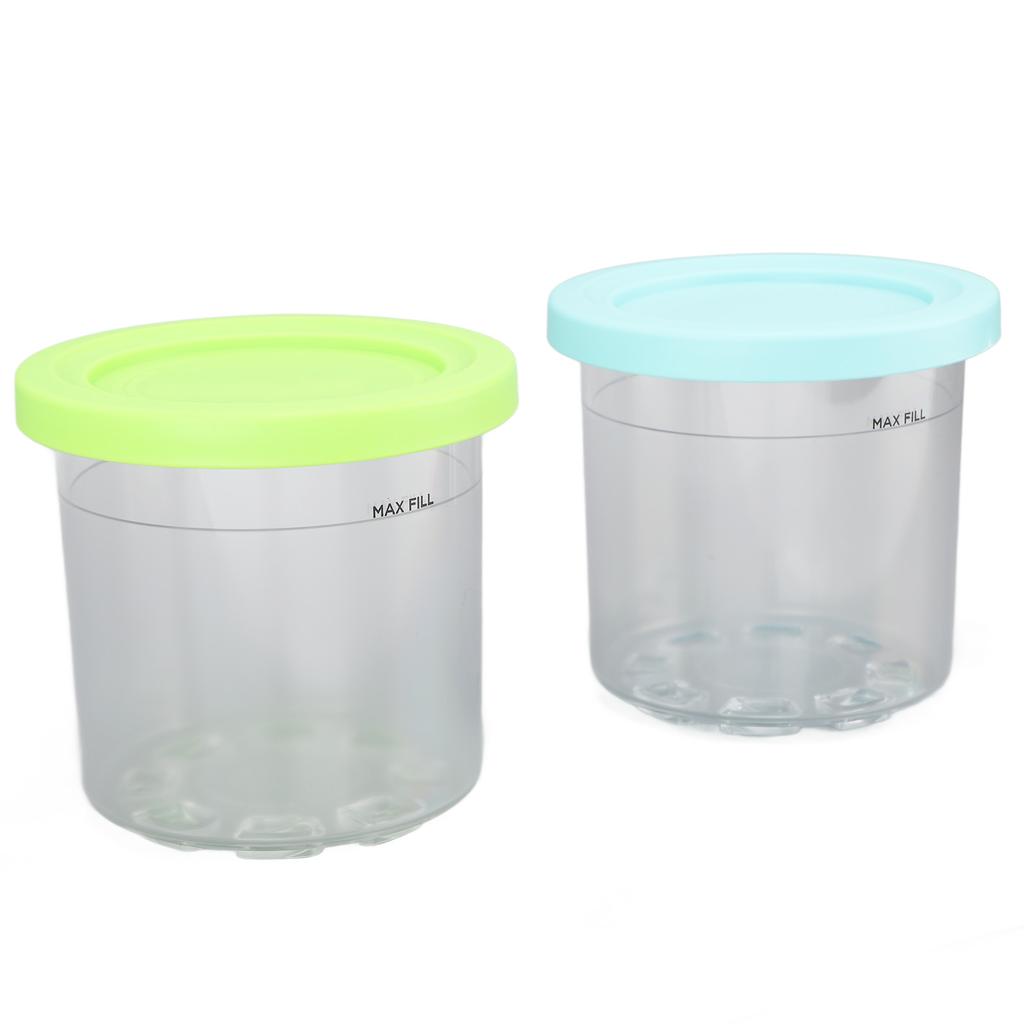 2PCS Ice Cream Pints Cup 600ml Ice Cream Container Storage Jar for Ninja NC299AMZ NC300s Blue and