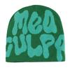 Mea Culpa Trendy Letter Print Beanies Knit  Hat Streetwear Cap Outfit Women Girl