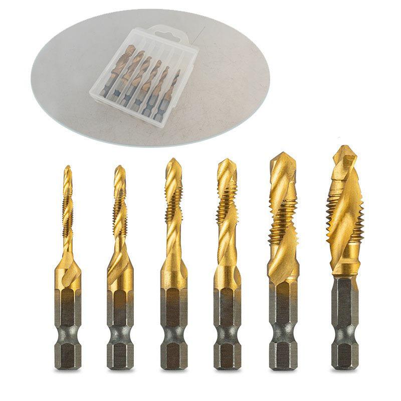 Yunbei Titanium-Plated High-Speed Steel Hex Shank Spiral Tap Drill