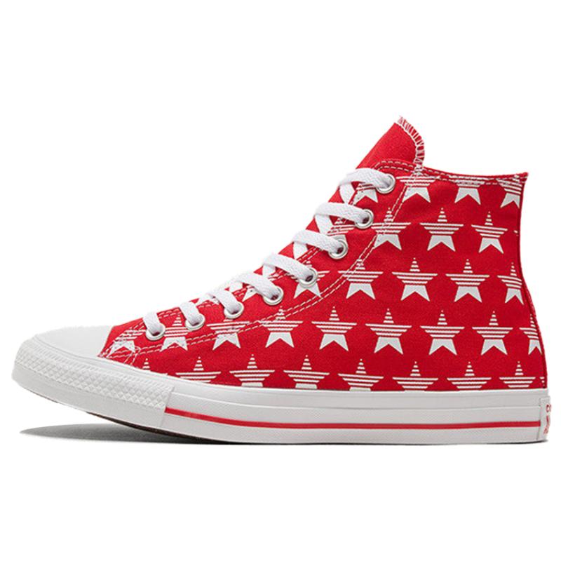 

Converse Chuck Taylor All Star Canvas Full of Stars Wrap Non-Slip High-Top Board Shoes Unisex White Red 39.5