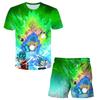 2025 Summer New Fashion Dragon Ball Tshirt Shorts 2 Piece Sets Kids Tracksuit Vegeta Clothes 3D Printed Dragon Ball T Shirts  Suit