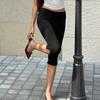Women’s Slim Fit Printed Ruched Capri Pants Stretchy Mid Waist Cropped Trousers for Casual and Daily Wear